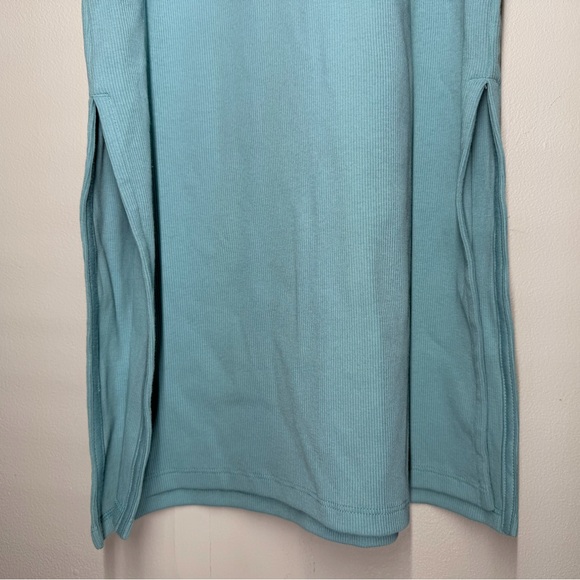 NEW Old Navy Fitted Rib Knit Midi Cami Dress Geyser Blue S Bodycon Minimalist - Picture 9 of 10